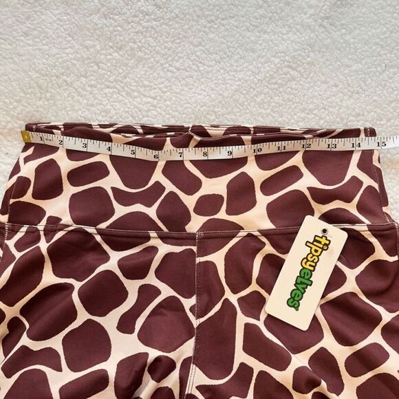 Tipsy Elves Womens Leggings Size M Brown Giraffe Print High Rise NWT - Picture 7 of 11